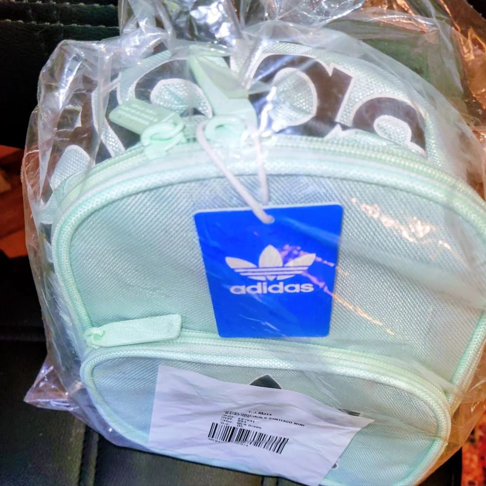 NWT Adidas Originals Unisex Santiago Mini Backpack, Ice Mint Green - Picture 7 of 8